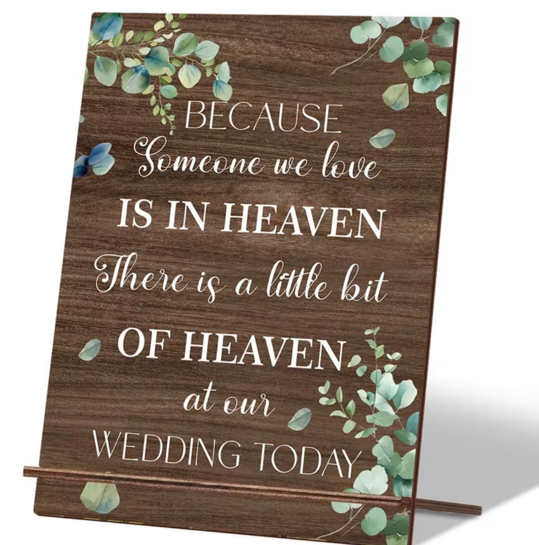 Wooden Memorial Wedding Plaque