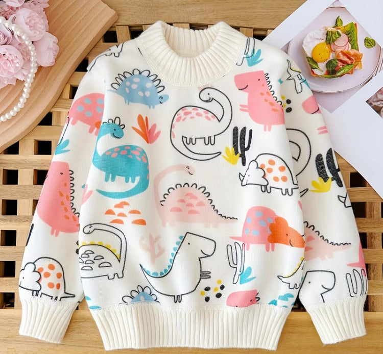 Girls cute dinosaur sweater