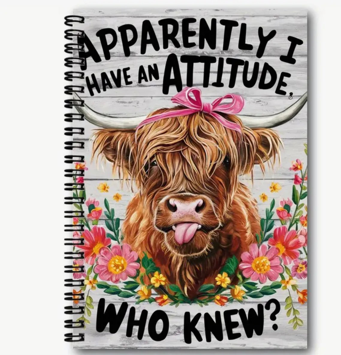 Highland Cow Attitude Notebook