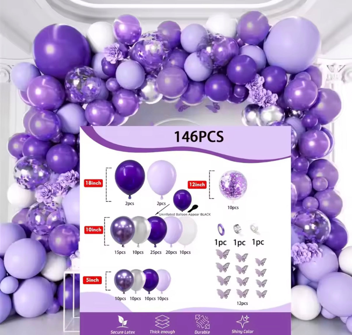 Purple Balloon Arch 146pcs
