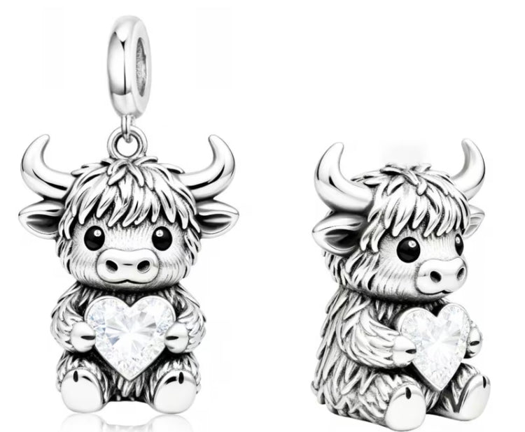 Highland cow bull charm