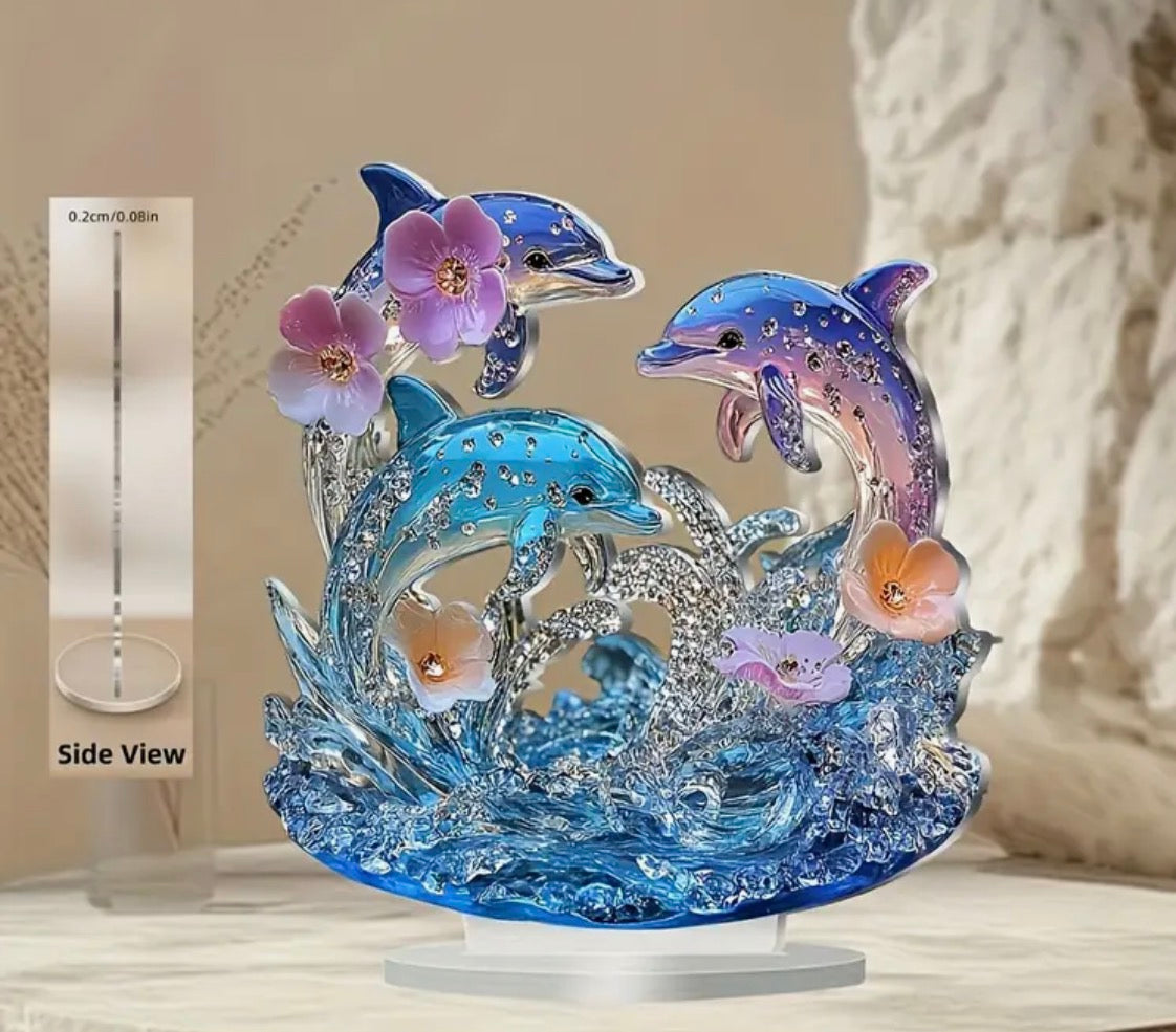 2D Dolphin Ornament Flat