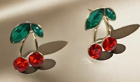 Cute cherry stud earrings
