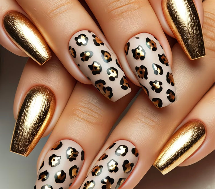 24pc leopard print press on nails