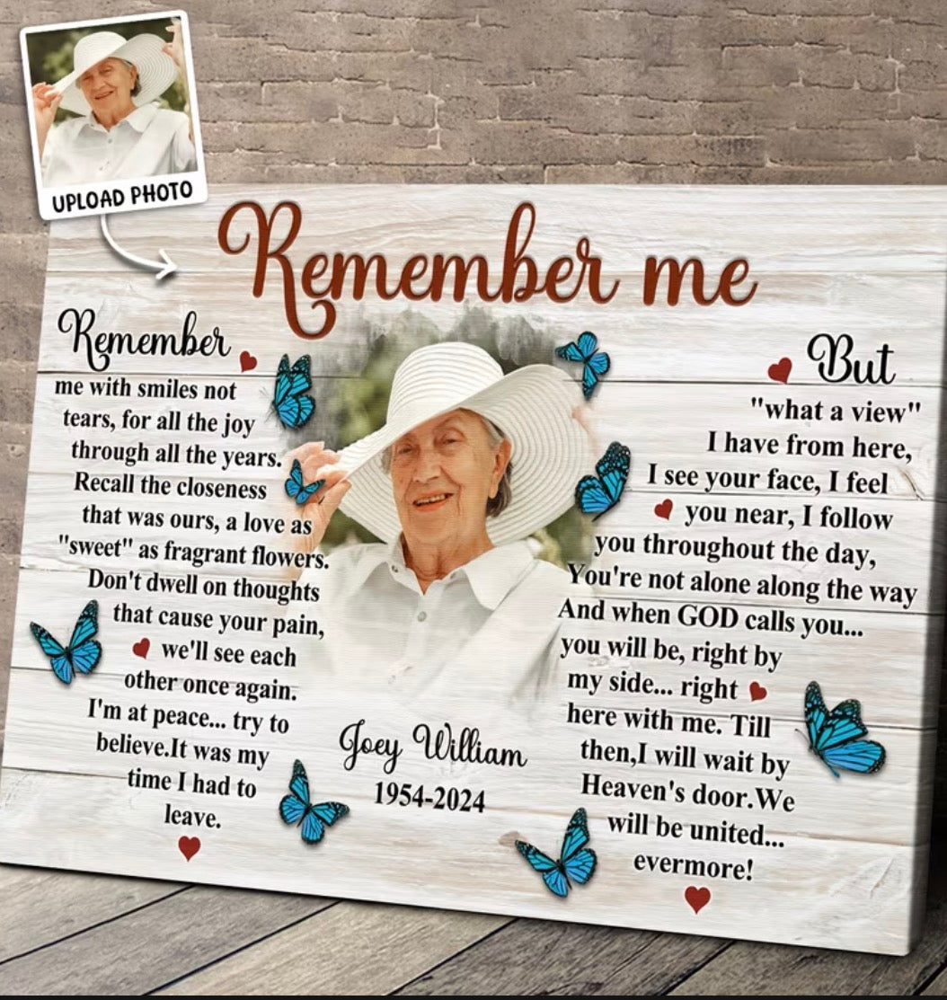 Personalised Remember Me Canvas