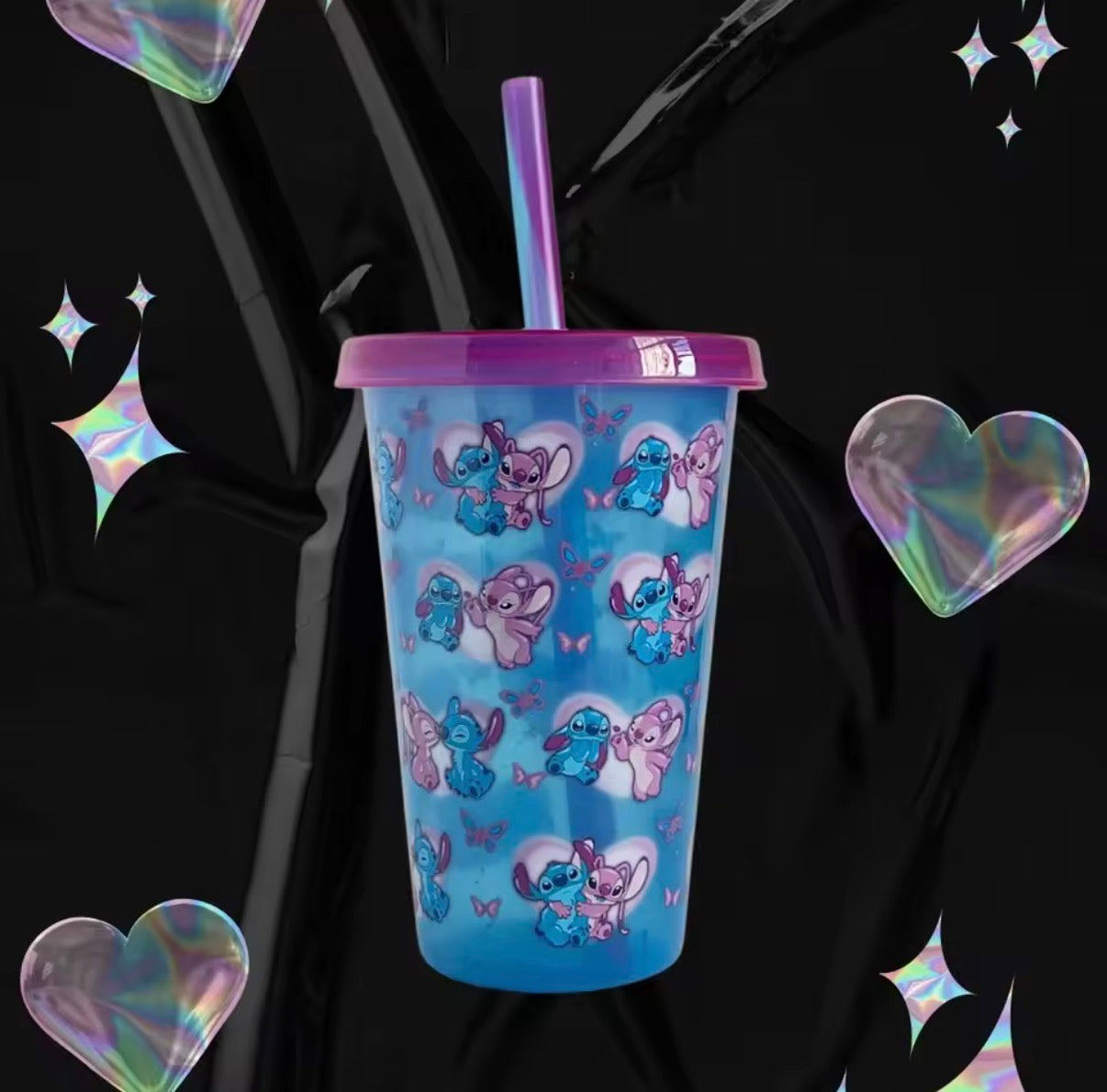 Cold cup with lid & straw