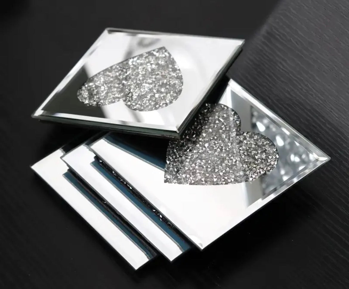 Set Of 4 Crushed Dimond Coasters