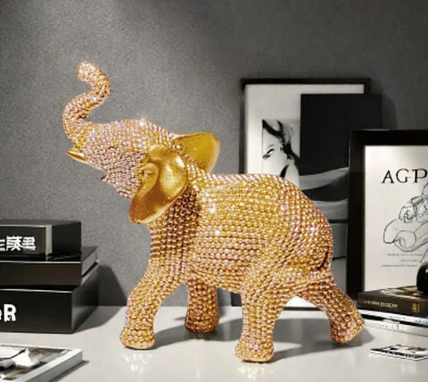 Sparkling Rhinestone Elephant Figurine