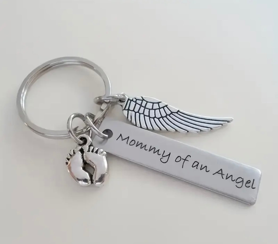 Mommy of an angel Keyring