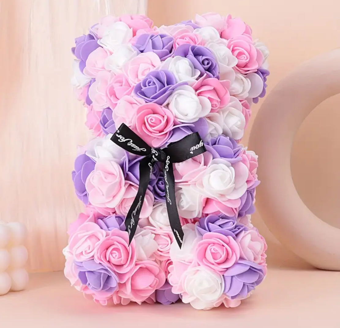 Rose Bear - Pink/Purple/White