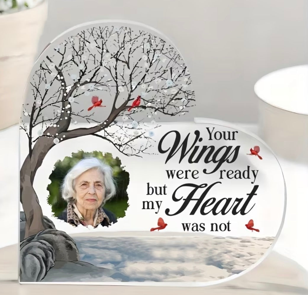 Memorial Heart Own Photo Plaque