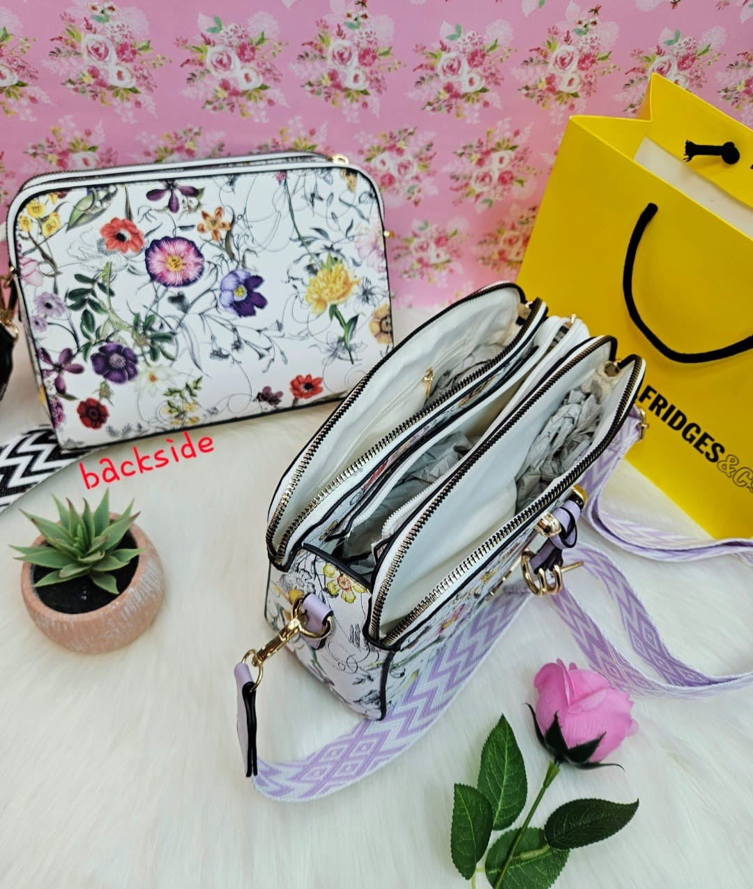 Ladies single bags with adjustable strap