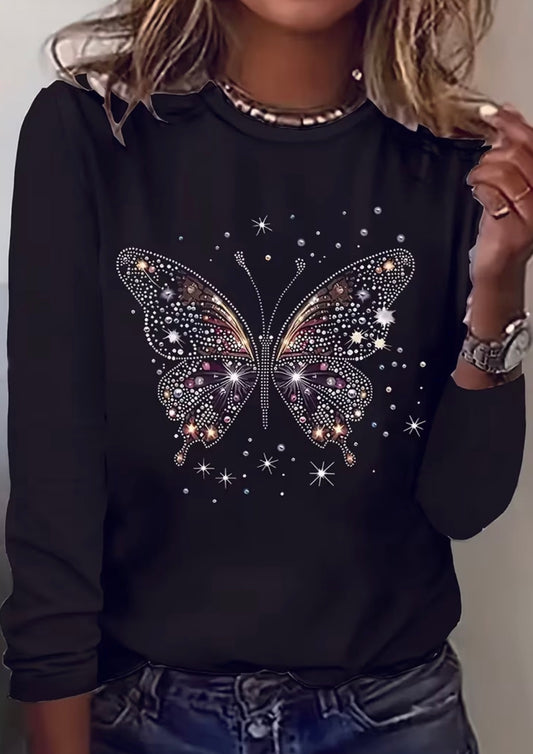 Women’s Long Sleeve Butterfly Tshirt