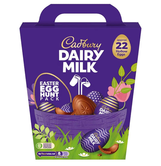 Cadbury Dairy Milk Chocolate Easter Egg Hunt Pack, Includes Approximately 22 Hollow Eggs, 317 g (Pack of 1)