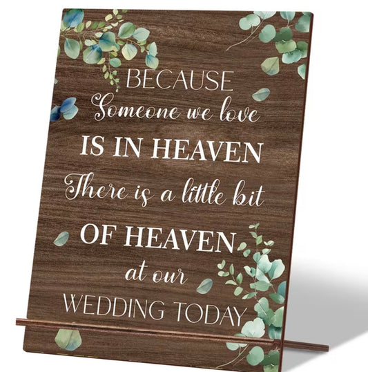 Wooden Memorial Wedding Plaque