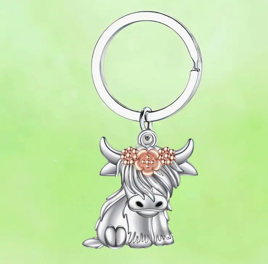 Highland cow Keyring
