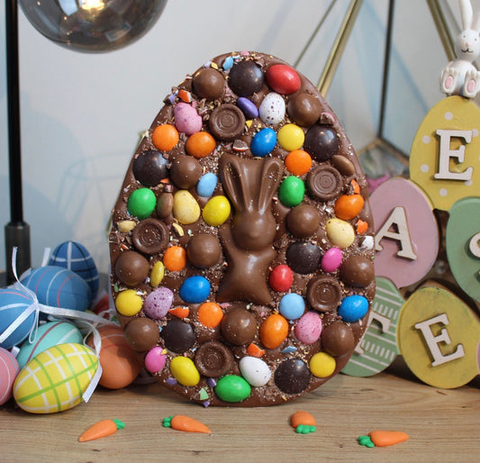Easter Chocolate Slab - Rolo, Minstrels, Peanut M&M, Smarties & Mini Egg