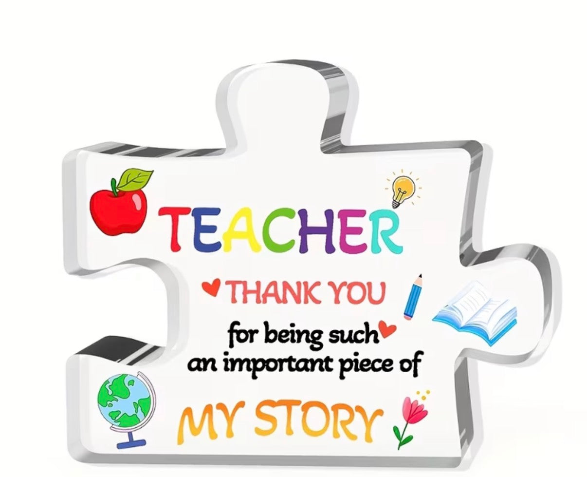 Teacher Puzzle Piece Plaque