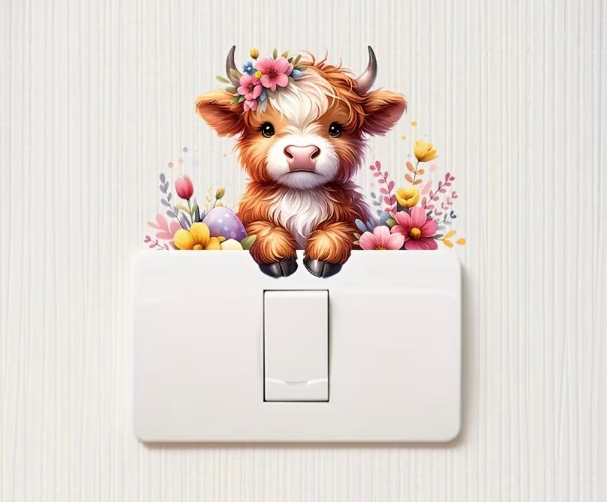 Highland Cow Wall/Lightswitch Sticker