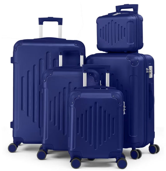5pcs Blue Suitcases