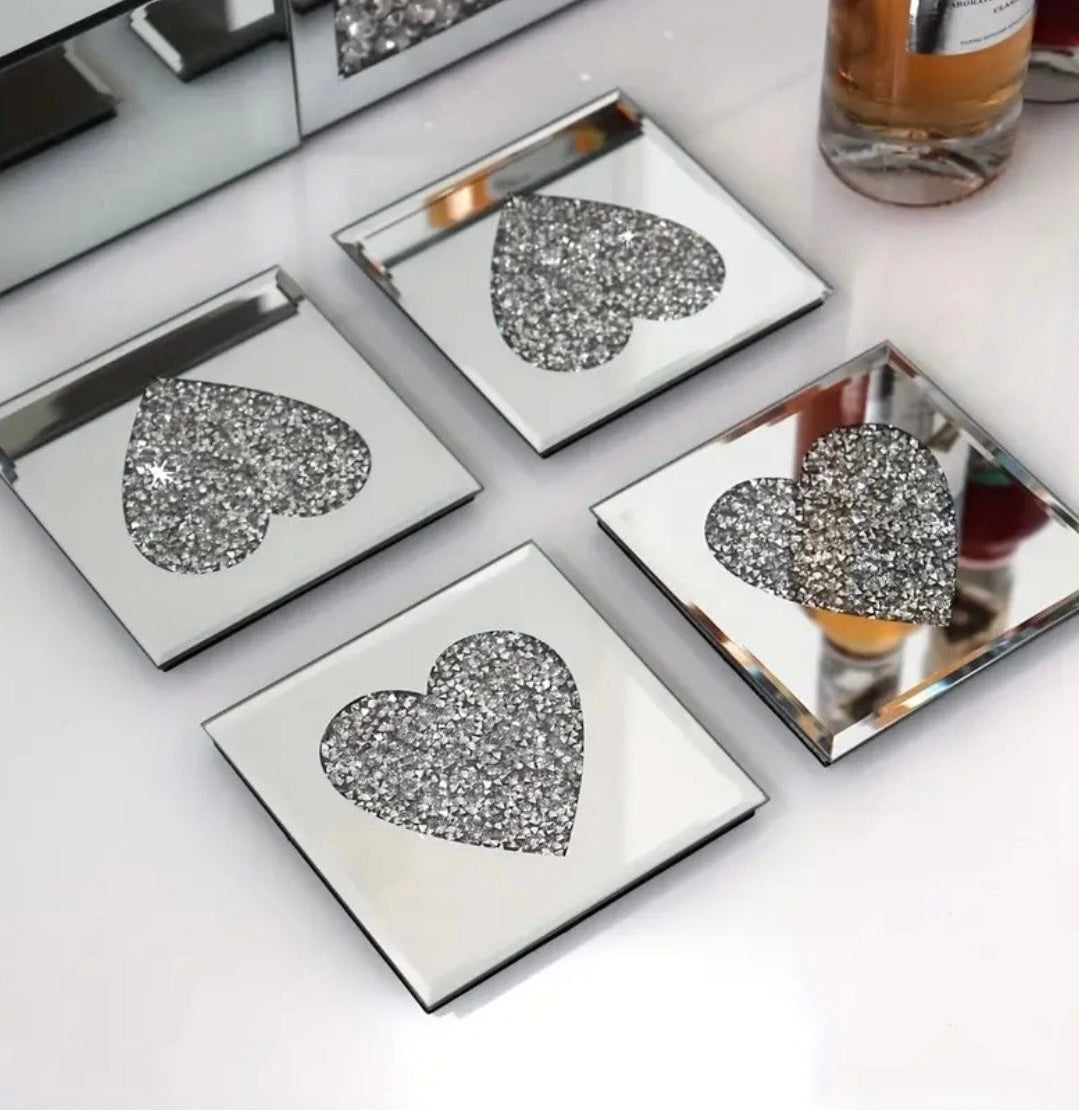Set Of 4 Crushed Dimond Coasters