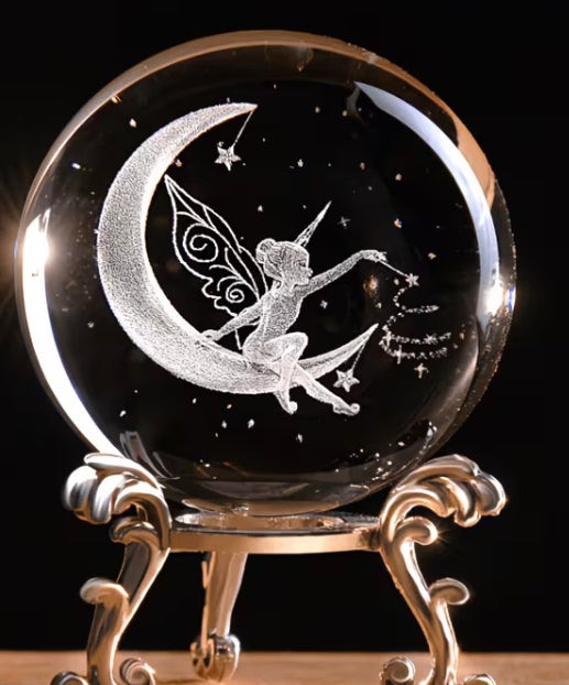 Moon fairy crystal ball with stand