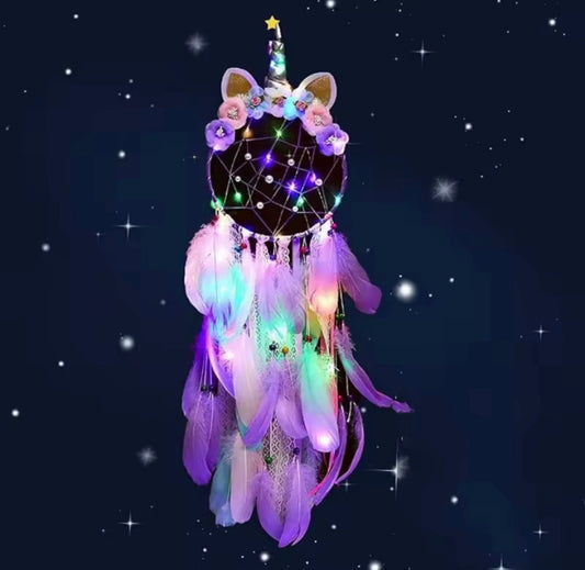 Purple LED Unicorn Dreamcatcher