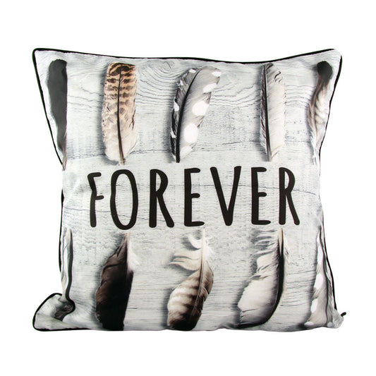 Forever Feather Print Cushion