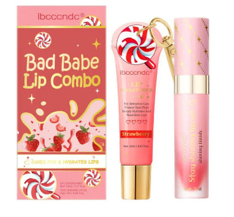 Bad Girl Lip Combo, Includes 2 Lip Oils, Strawberry Flavor