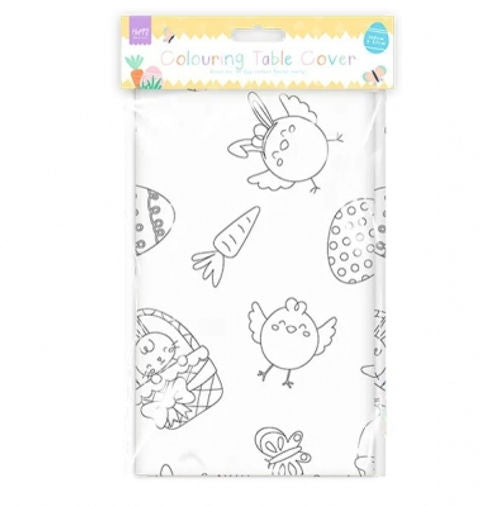 Colour in easter table cloth