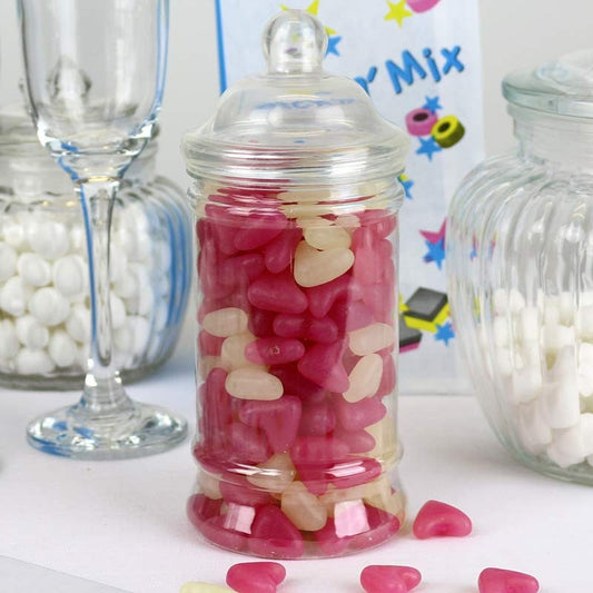 Pink and White Hearts Candy Jar