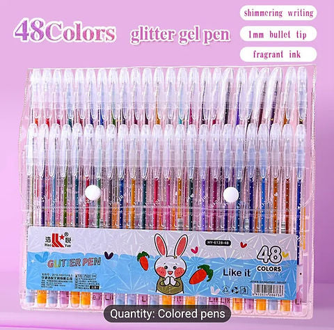 48-Pack Color-Changing Glitter Gel Pens with Shimmering Glitter