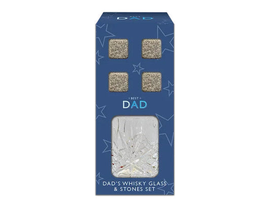 Fathers Day Whiskey Glass & Stones Set