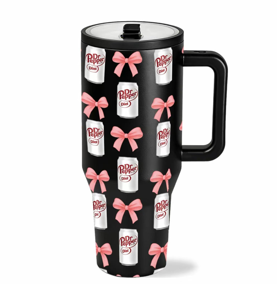 1pc 40oz Dr Pepper with Handle Tumbler