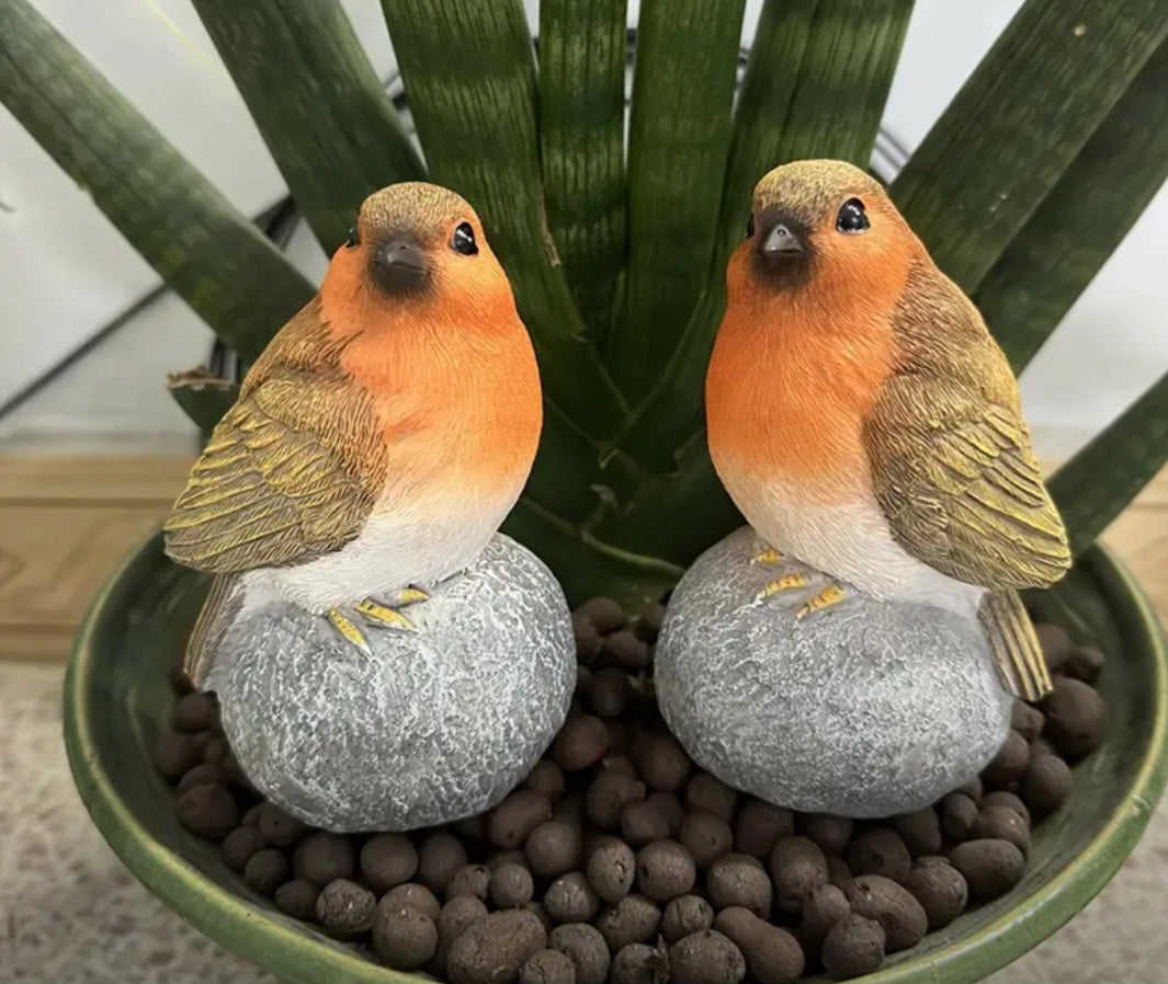 2pcs Robin Ornaments